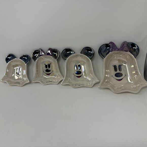Disney Mickey & Minnie Mouse Halloween Ghost Set Of 4 Iridescent Measuring Cups - Picture 2 of 8